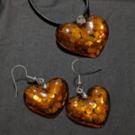 Set Halskette und Ohrringe Bronze elegant