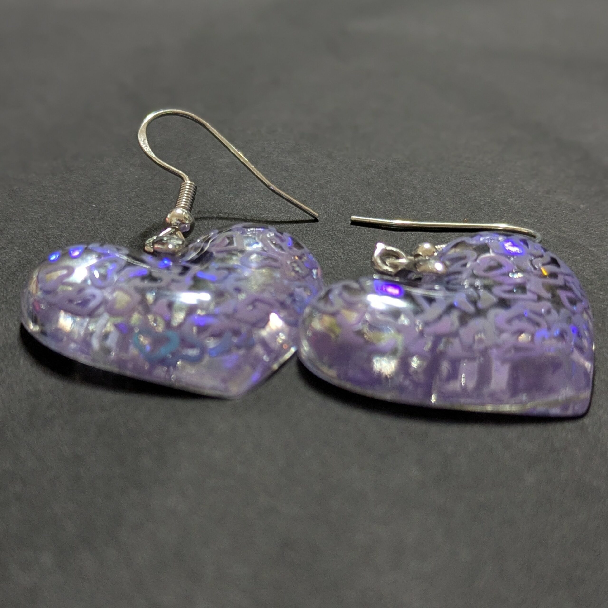 Set Halskette und Ohrringe Fliederherzen – Bild 7