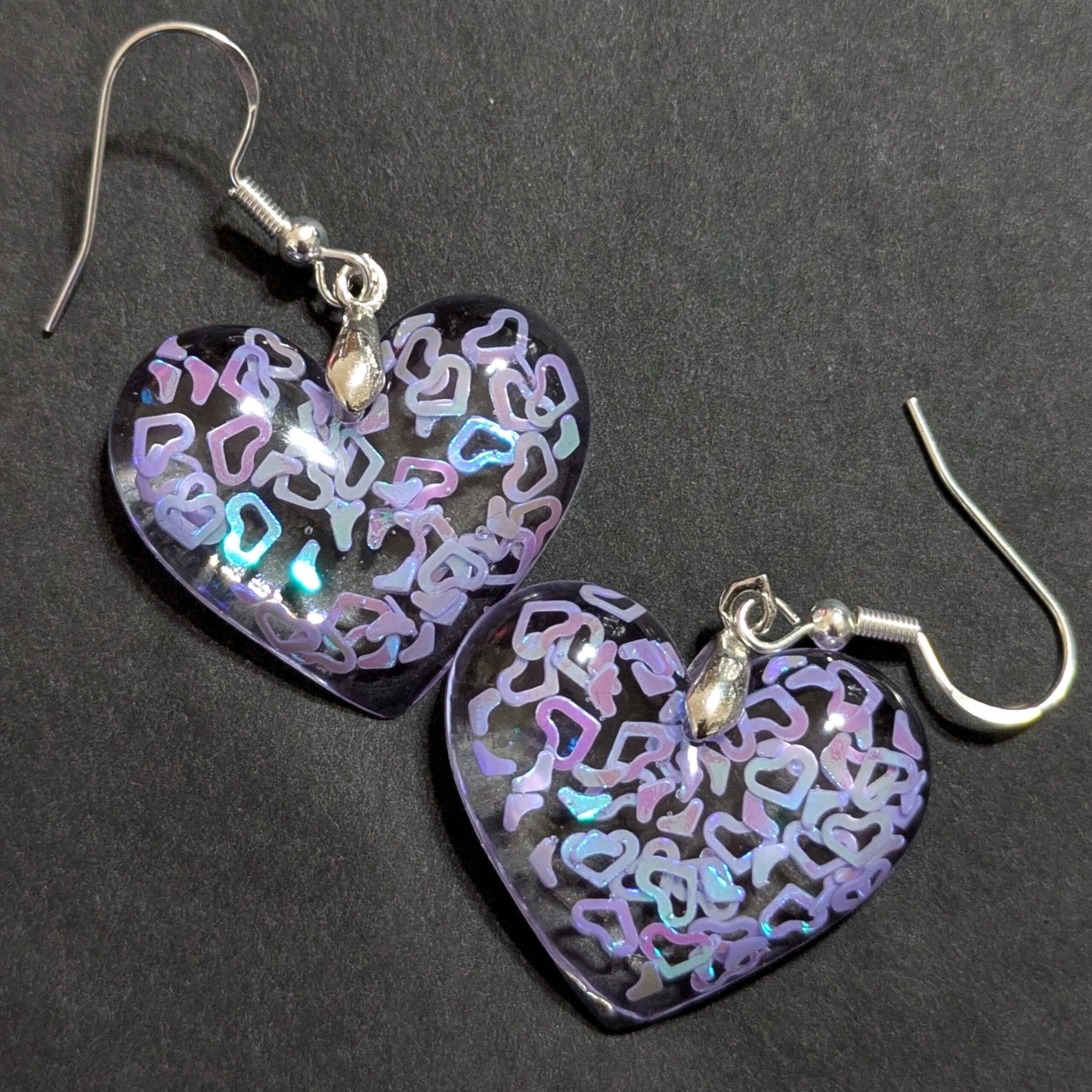 Set Halskette und Ohrringe Fliederherzen – Bild 2