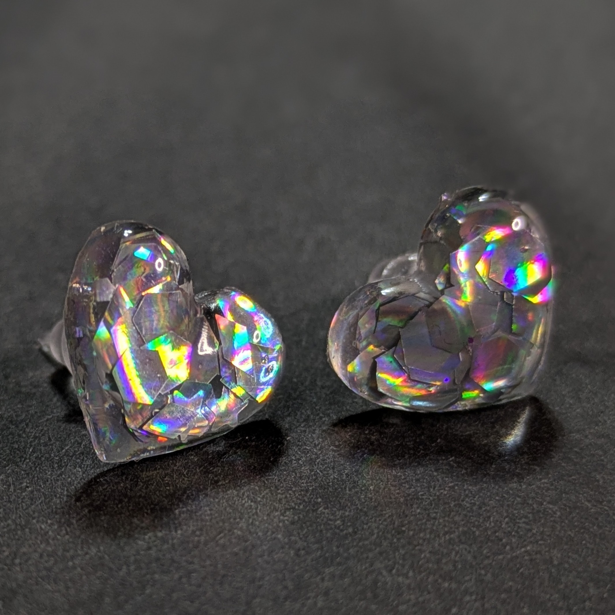 Ohrstecker Glitzerherz silber