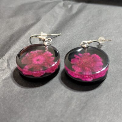 Ohrringe "pink blossom in black" – Bild 2