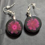 Ohrringe "pink blossom in black"