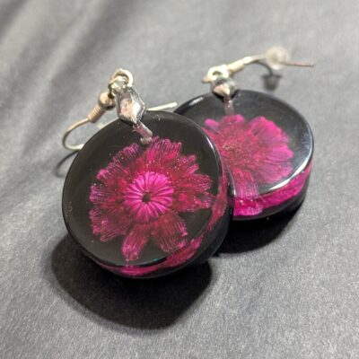 Ohrringe "pink blossom in black" – Bild 3