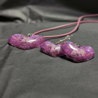 Set Halskette und Ohrringe Einhorn "Pink Glitter Queen" – Bild 6