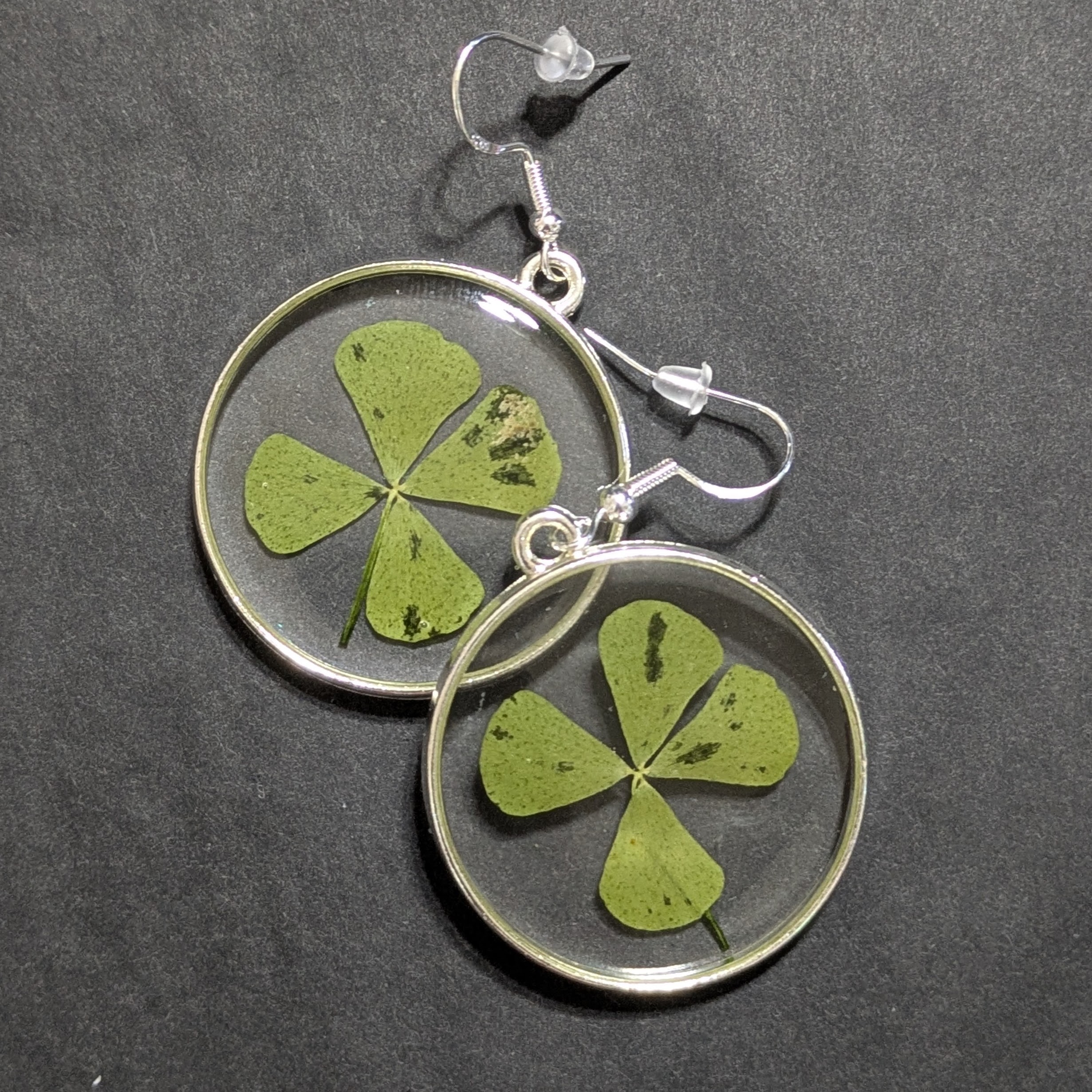 Ohrringe Kleeblatt-Silber