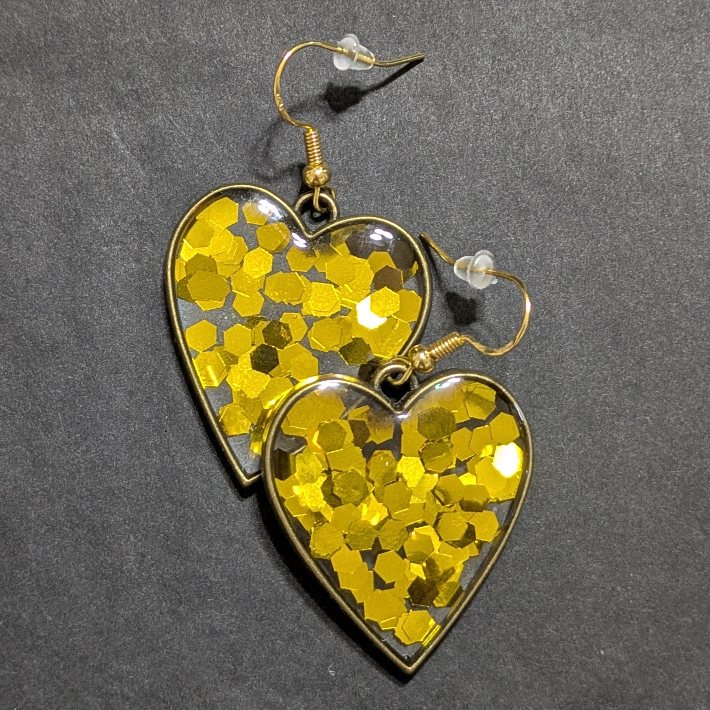 Ohrringe Herz Goldglitter – Bild 4