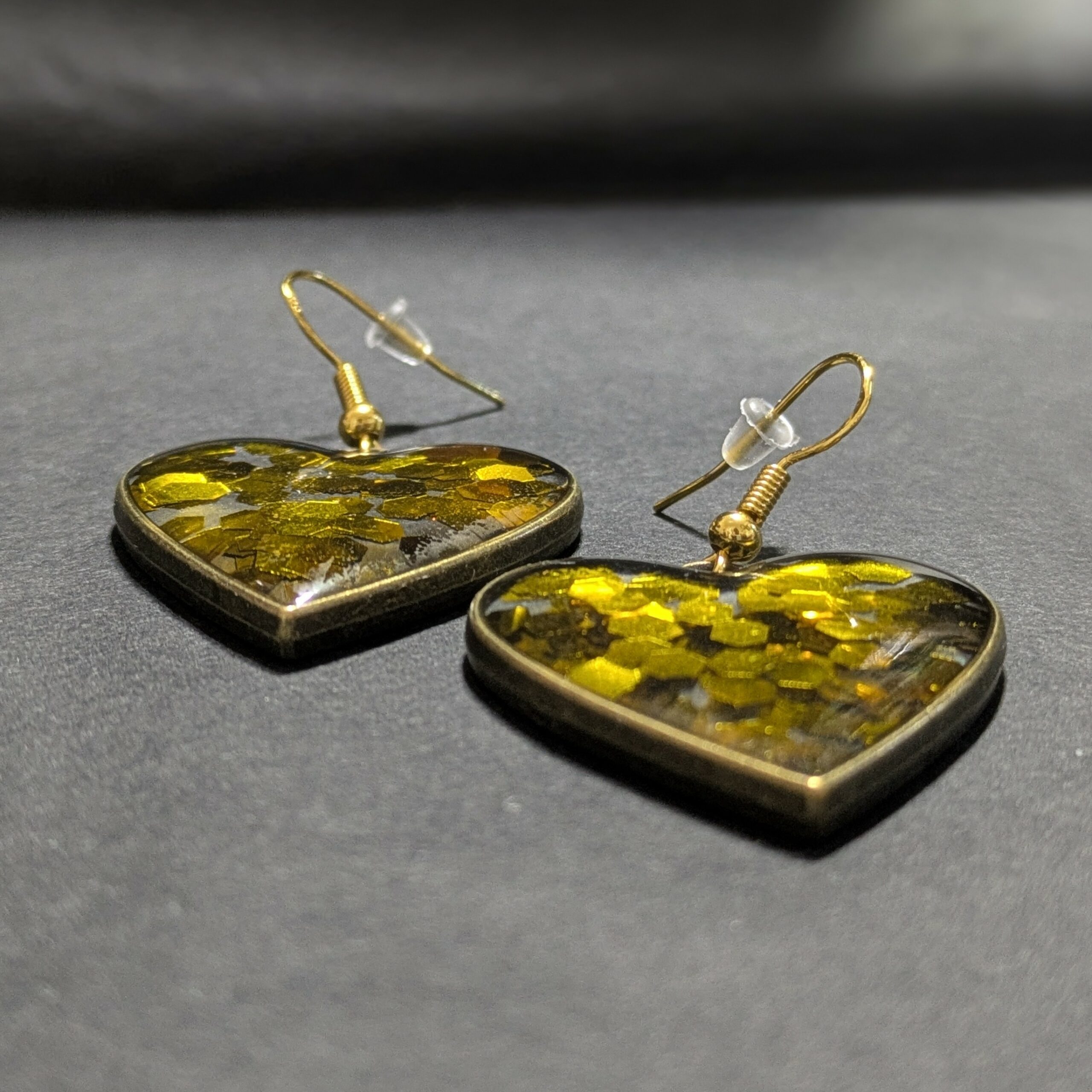 Ohrringe Herz Goldglitter – Bild 2