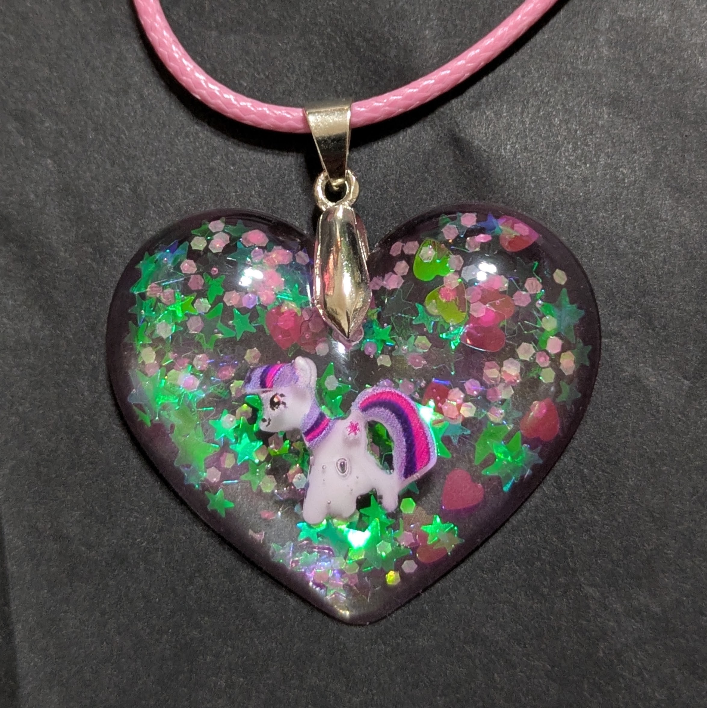 Set Halskette und Ohrringe Einhorn "Colour Change" – Bild 5