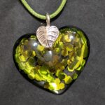 Halskette "Heart of green Glitter"