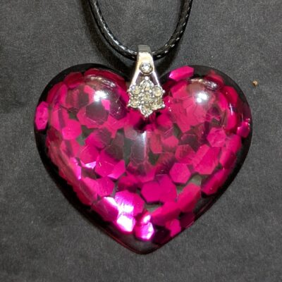 Halskette "Heart of pink Glitter"