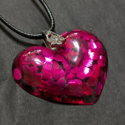 Halskette "Heart of pink Glitter" – Bild 2