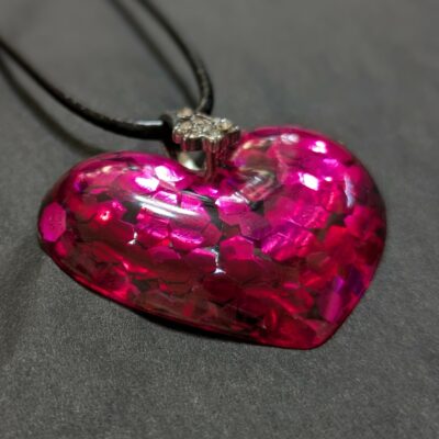 Halskette "Heart of pink Glitter" – Bild 3
