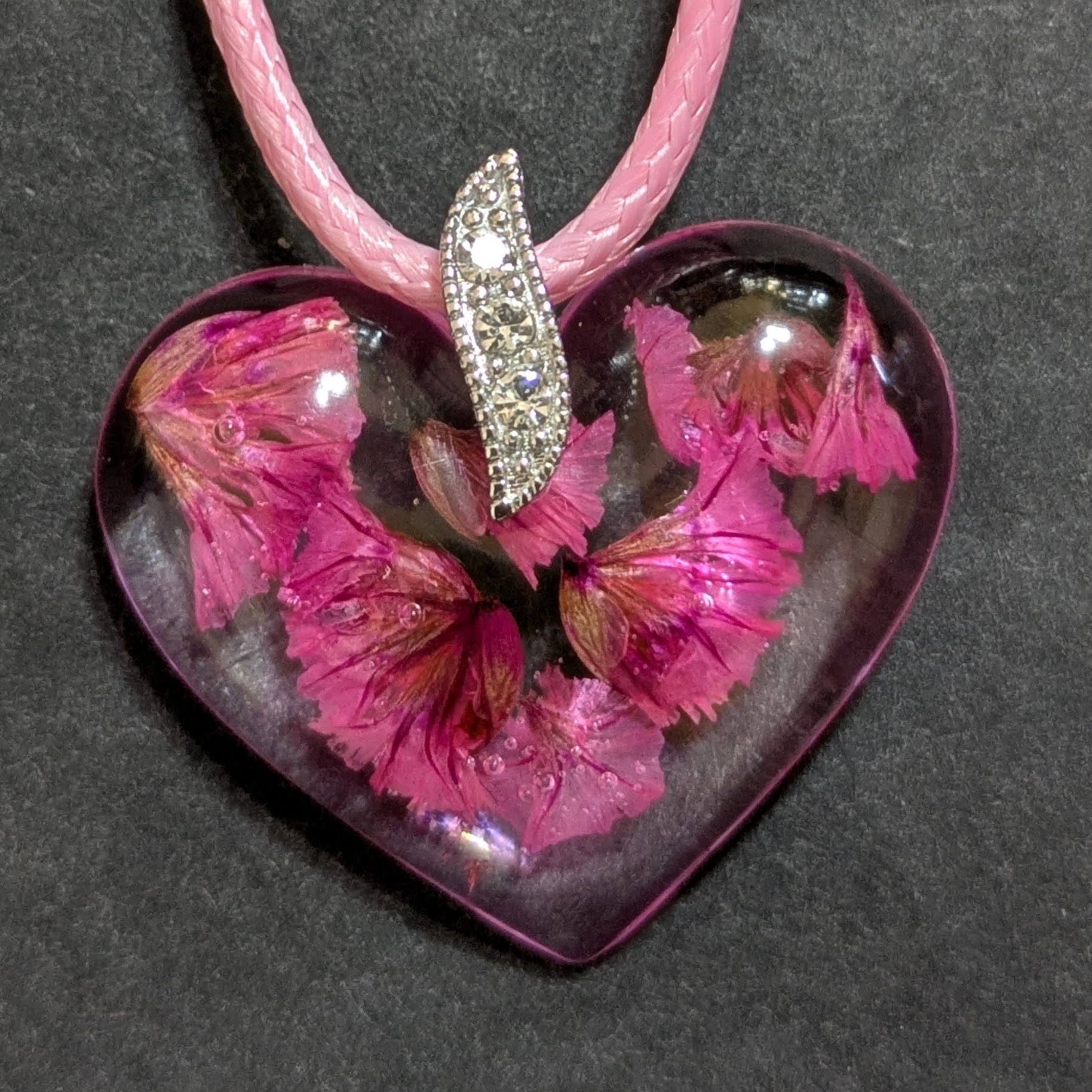 Halskette "Pink Blossom Heart"