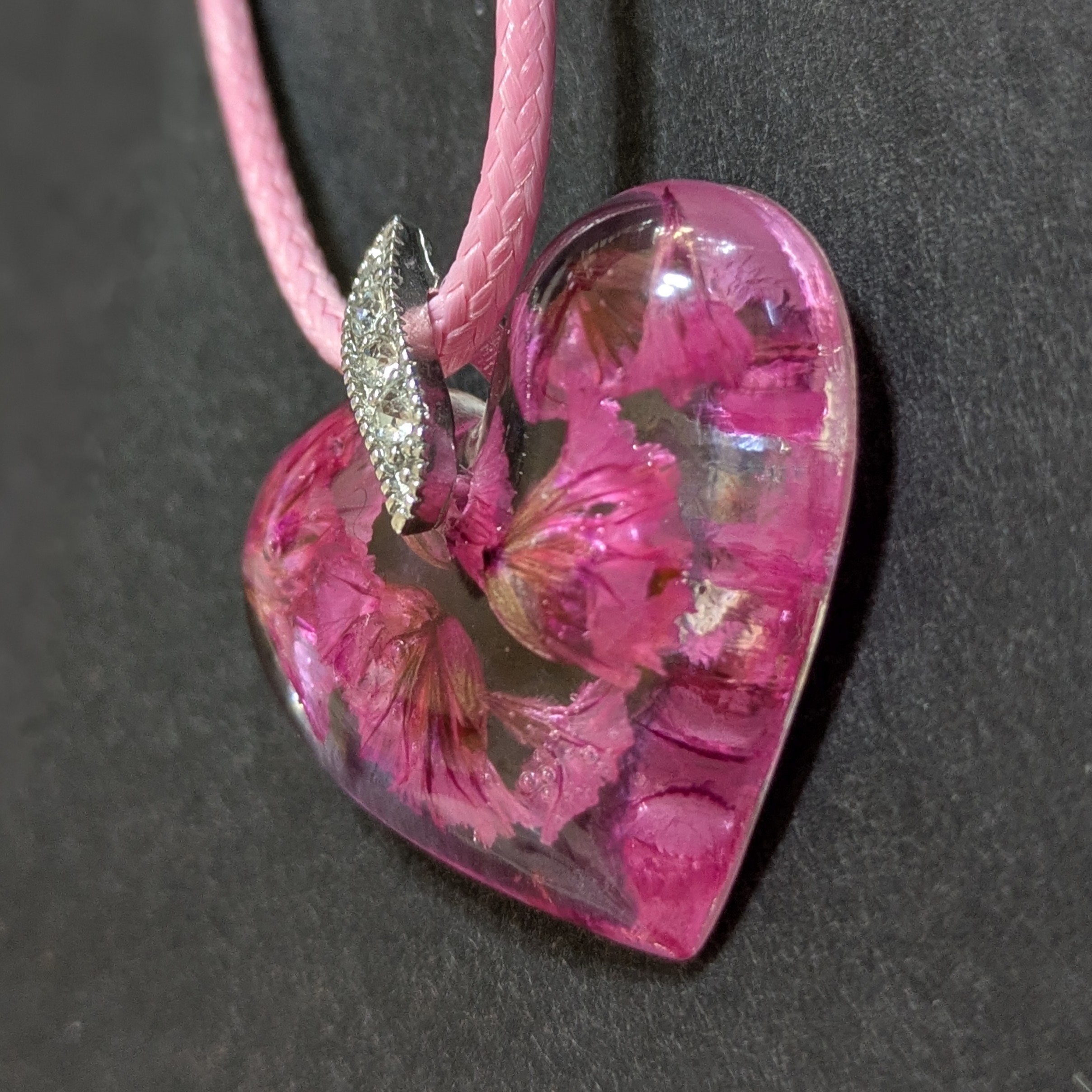 Halskette "Pink Blossom Heart" – Bild 2