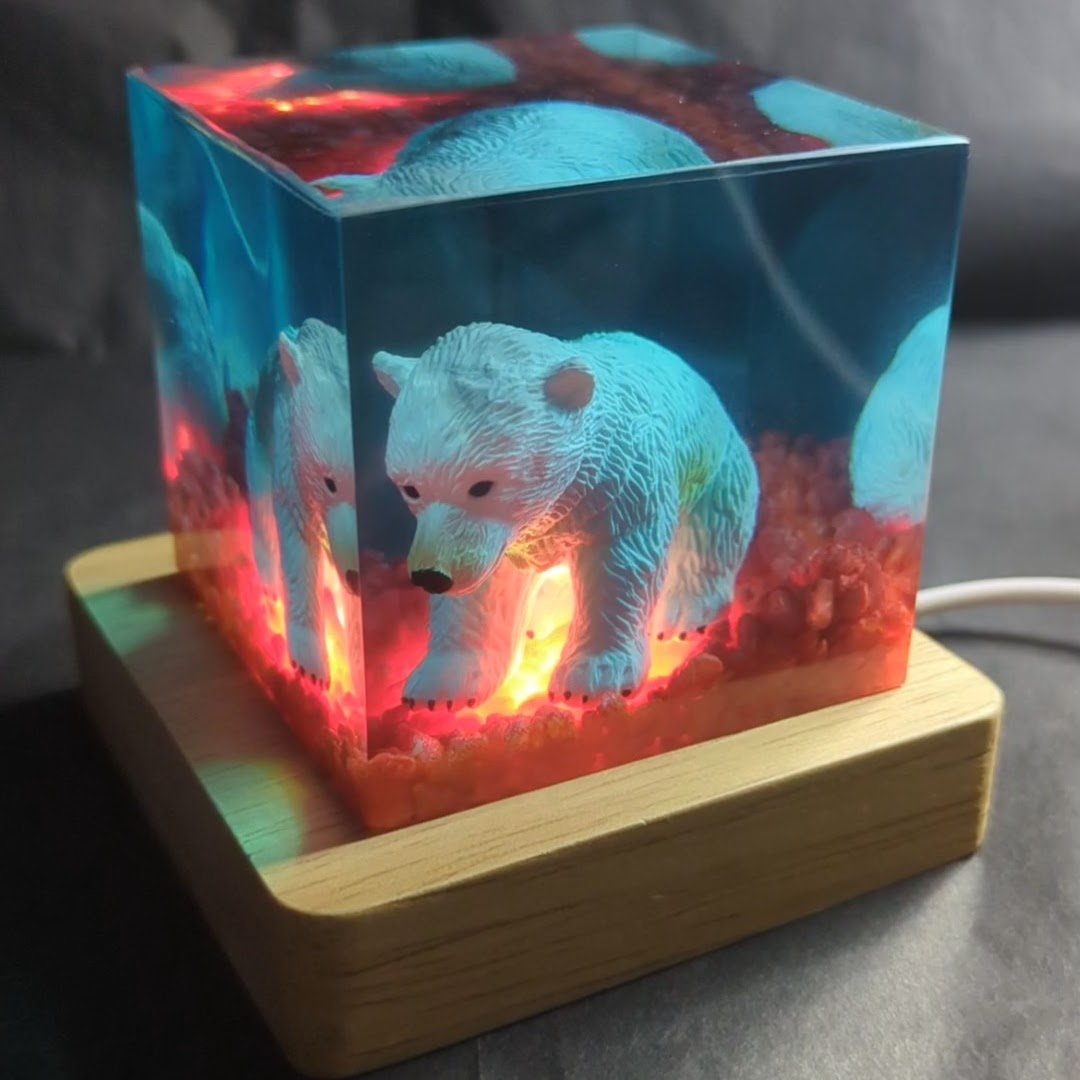 Lampe/Briefbeschwerer Eisbär "Baby blue" – Bild 2