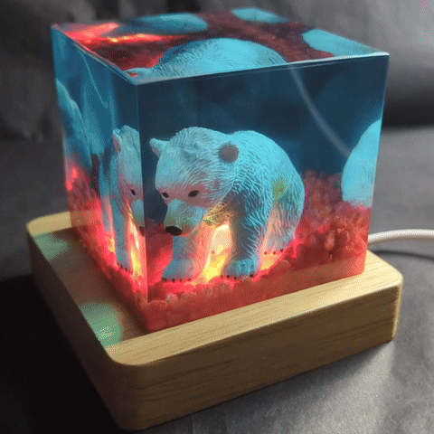 Lampe/Briefbeschwerer Eisbär "Baby blue"